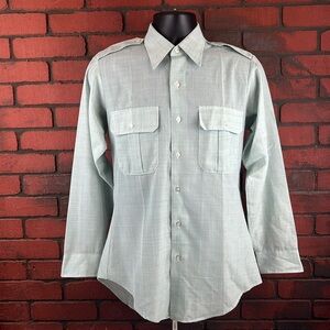 Flying Cross Mens Large Sea Green Button Down Shirt – Vintage, Casual, Classic‎